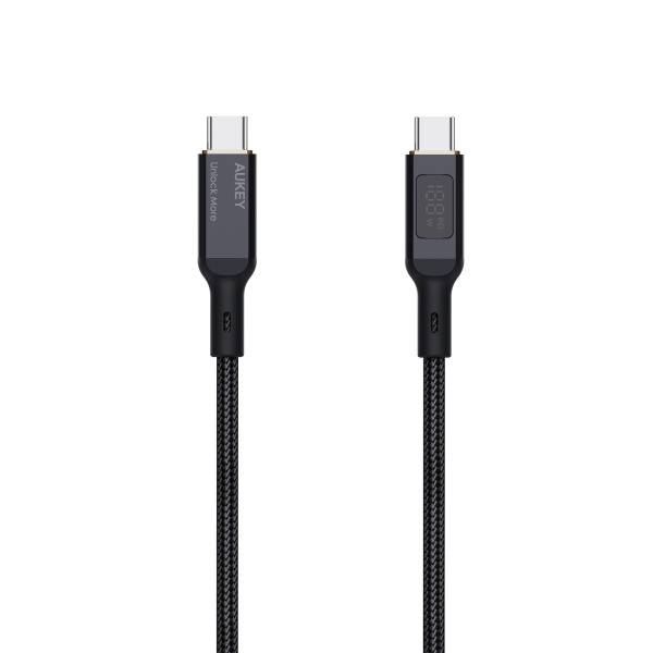 CB-MCC102-BLK - Cáp Type-C to Type-C Aukey 100W Bọc Dù 1.8M - 2