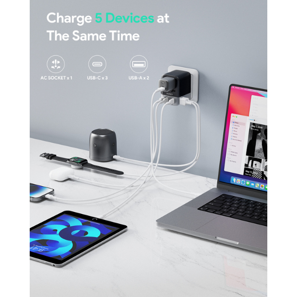 PA-TA07A-GRA - Sạc đa năng Aukey PD35W nhiều cổng PA-TA07A - 2