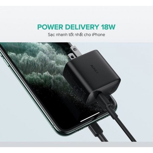 PA-F1S-BLK - Bộ sạc nhanh Aukey 20W Type-C (Kèm cáp chuẩn MFi) - 3