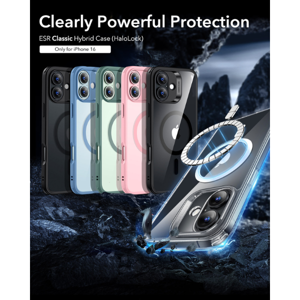 4894240220702 - Ốp lưng Magsafe iPhone 16 ESR Classic Hybrid HaloLock - 4