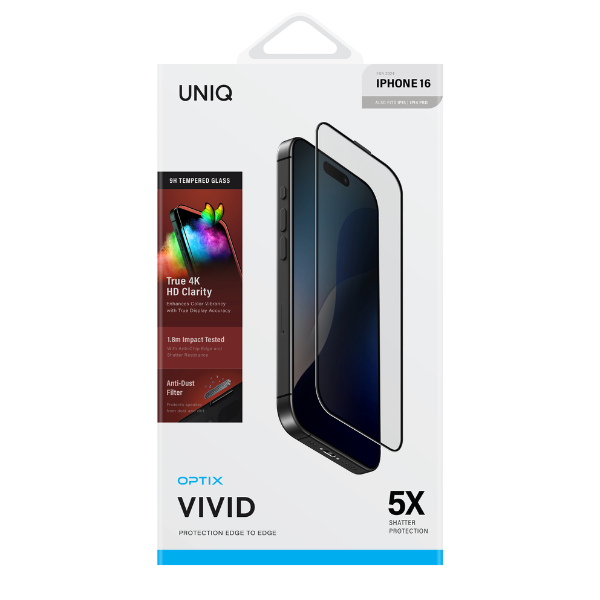 UNIQ-IP6.1(2024)-VIVIDCLEAR - Cường lực iPhone 16 15 UNIQ Optix Vivid Clear - 3