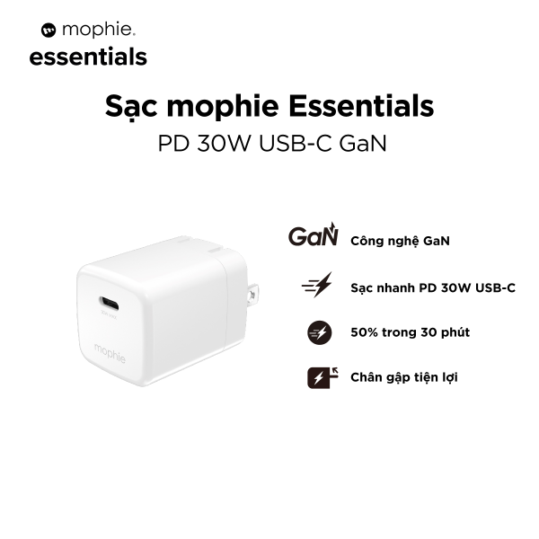 409916729 - Cốc sạc nhanh Mophie Essentials 30W Type-C PD GaN - 4