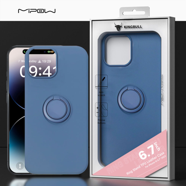 MC15B04-DB - Ốp lưng iPhone 15 Pro Max Mipow Ring Stand TPU Leather - 12