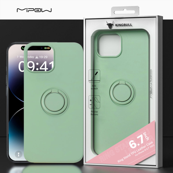 MC15B04-DB - Ốp lưng iPhone 15 Pro Max Mipow Ring Stand TPU Leather - 11