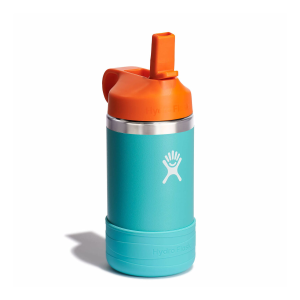 W12CSWBB334 - Bình nước giữ nhiệt dành cho trẻ Hydro Flask Kids Wide Mouth Straw Cap & Boot Anemone 12 OZ - 2