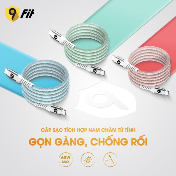 9C10MCCN - Cáp Type-C to Type-C từ tính tự cuộn 9Fit 1M - 5