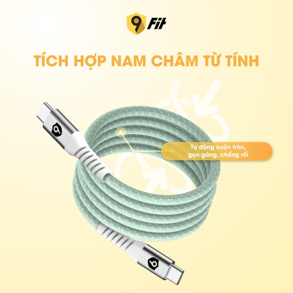 9C10MCCN - Cáp Type-C to Type-C từ tính tự cuộn 9Fit 1M - 7