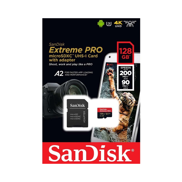 MC24042411 - Thẻ nhớ MicroSDXC Sandisk Extreme Pro 128GB V30 U3 UHS-I 200MB s (SDSQXCD-128G-GN6MA) - 3