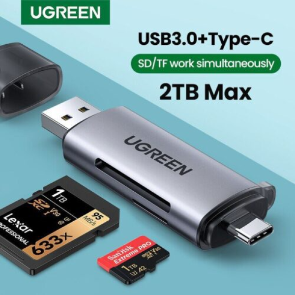 50706 - Đầu đọc thẻ nhớ SD TF chuẩn Type C và USB 3.0 Ugreen CM185 - 6
