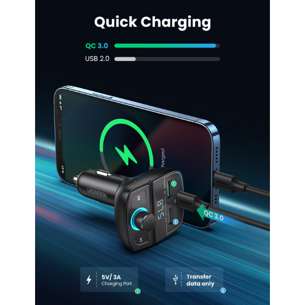 80910 - Tẩu sạc Oto 3 cổng Ugreen 15W CD229 - 7