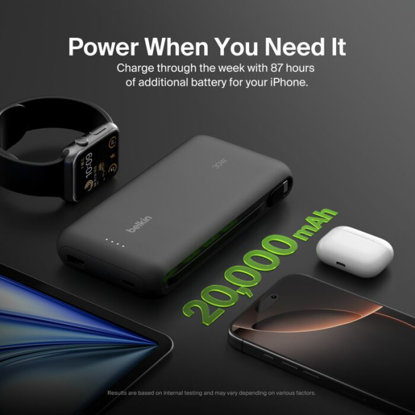 BPB024fqBK - Pin sạc dự phòng Belkin 20.000 mAh 30W PD Boost Charge - 4