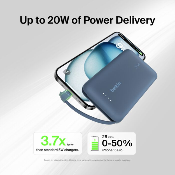 BPB021fqBL - Pin sạc dự phòng Belkin 10.000 mAh 20W PD Boost Charge - 6