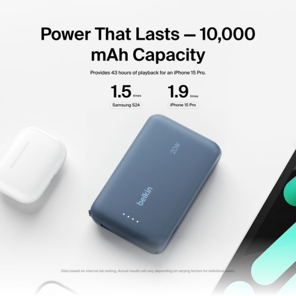 BPB021fqBL - Pin sạc dự phòng Belkin 10.000 mAh 20W PD Boost Charge - 8