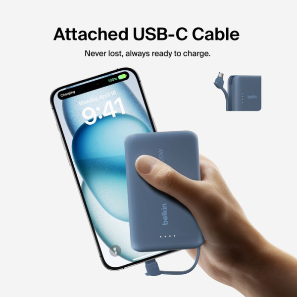BPB021fqBL - Pin sạc dự phòng Belkin 10.000 mAh 20W PD Boost Charge - 9