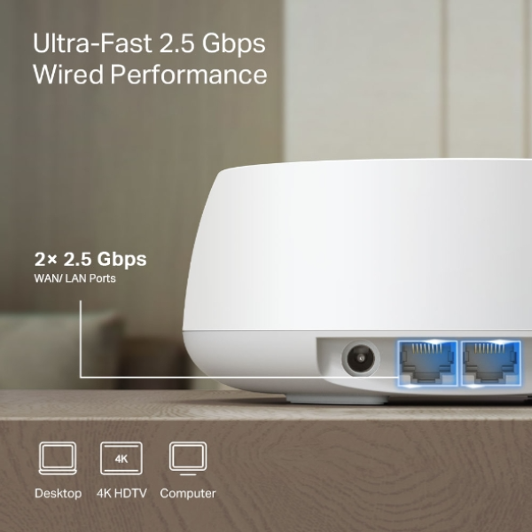 TL-BE25-3 - Hệ thống Mesh Wifi 7 BE5000 TP-Link Deco BE25 (3 Pack) - 5