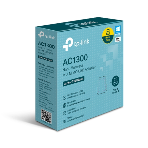TL-T3UNANO - Đầu chuyển đổi USB Wifi băng tần kép TP-Link T3U Nano AC1300 - 4