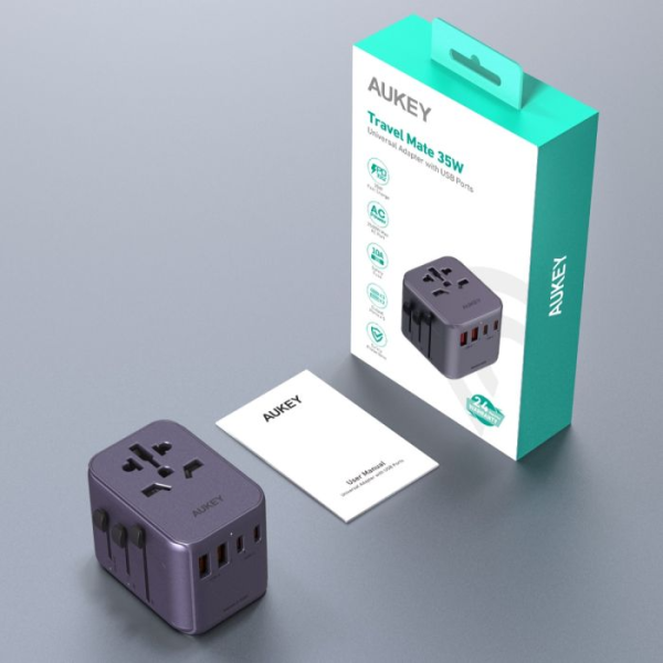 PA-TA07-BLU - Sạc đa năng Aukey PD35W nhiều cổng Travel Mate PA-TA07A - 7