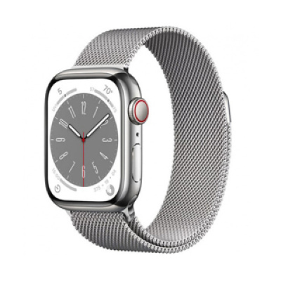 APPLE-WATCH-S8-LTE-41MM-STAINLESS-STEEL-MILANESE-LOOP - Apple Watch S8 LTE 41mm viền thép dây thép - Chính hãng VN/A