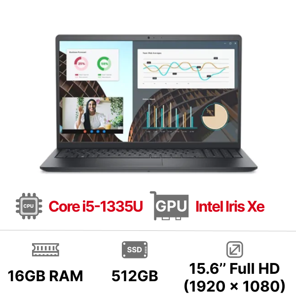 Laptop Dell Vostro 3530 (i5-1335U 16GB 512GB 15.6FHD Win 11 Home)