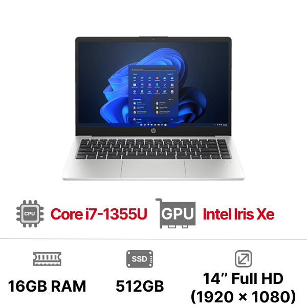 Laptop HP 240 G10 9H2E6PT (Core i7-1355U 16GB RAM 512GB SSD 14inch FHD Win11)
