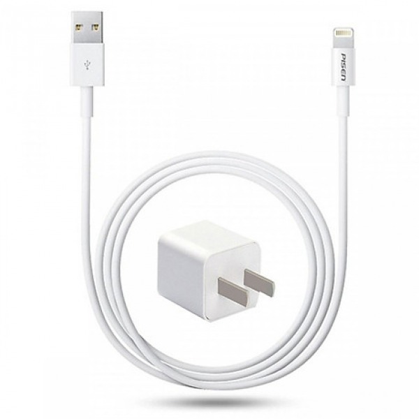 TSC051 - Combo cốc cáp USB-A to Lightning Pisen 1A (5W) 1m