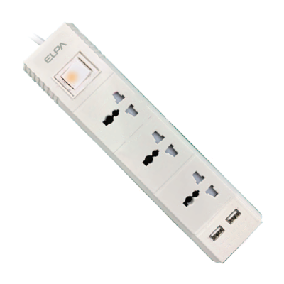 ESU-VNC33 - Ổ cắm 3 ổ điện 1 công tắc 3m 2 x USB-A ELPA ESU-VNC33