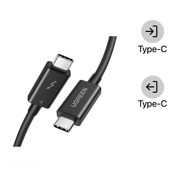 Cáp Thunderbolt 4 Type-C to Type-C Ugreen 0.8m