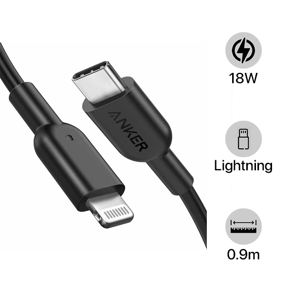 Cáp Type-C to Lightning Anker PowerLine II 0.9M Qua Sử Dụng