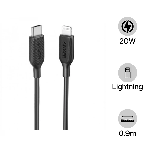 Cáp Type C to Lightning Anker Powerline III 0.9M A8832