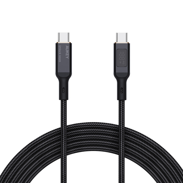 CB-MCC102-BLK - Cáp Type-C to Type-C Aukey 100W Bọc Dù 1.8M