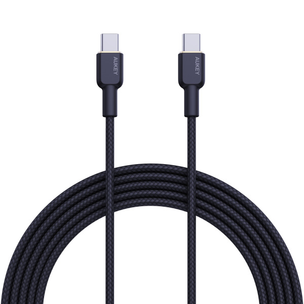 CB-NCC1-BLK - Cáp Type-C to Type-C Aukey 60W Bọc Dù 1M