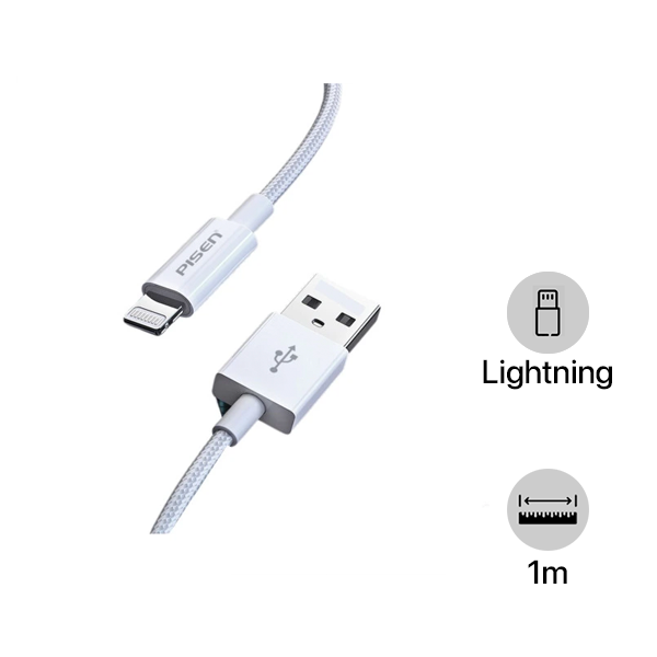 AL011000 - Cáp USB-A to Lightning Pisen 1m AL011000