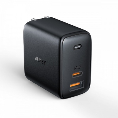 PAB3BK. - Cốc sạc Aukey 2 cổng 65W GaN PA-B3