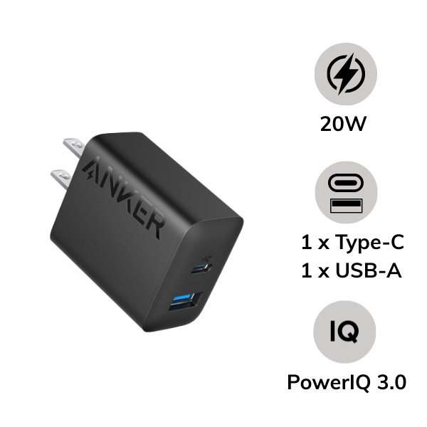 Cốc sạc Anker 20W 2 cổng A2348