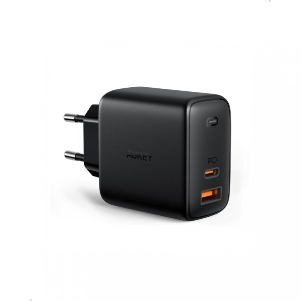 PAB3BK - Cốc sạc Aukey 2 cổng 65W GaN PA-B3 (chấu tròn)