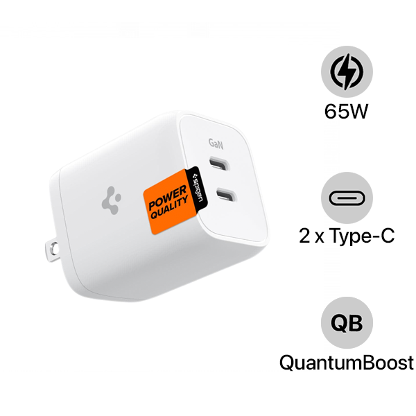 Cốc sạc nhanh 2 cổng Spigen 65W ArcStation Wall Charger