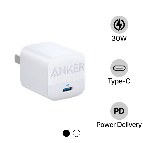 Cốc sạc nhanh Anker 30W Type-C PD 313 Charger Series 3 A2639
