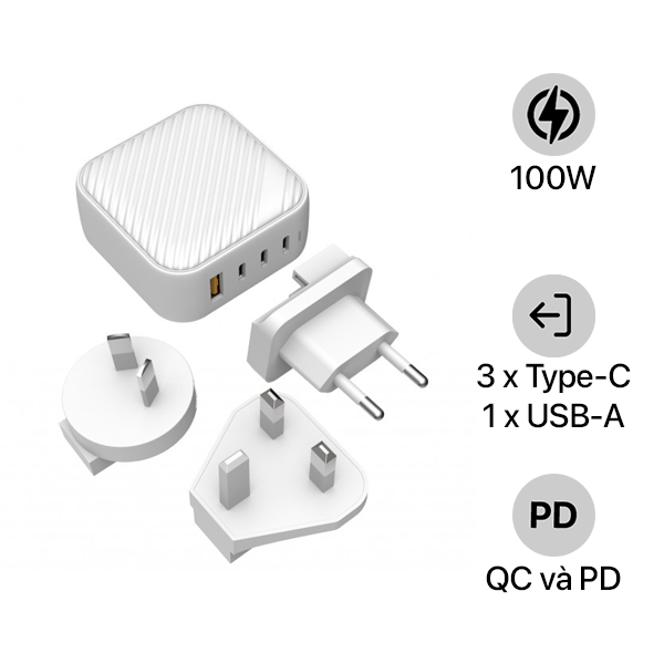 Cốc sạc nhanh Mazer 100W Infinite Boost SuperMINI GaN Wall Charger