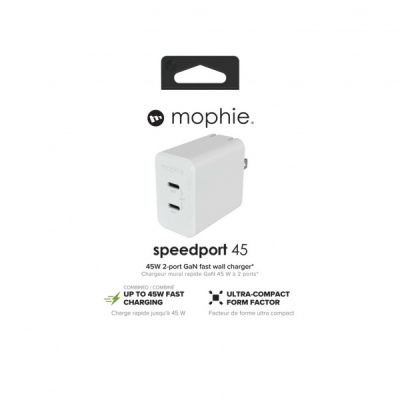 409909356 - Cốc sạc nhanh Mophie 45W 2 cổng Type-C GaN