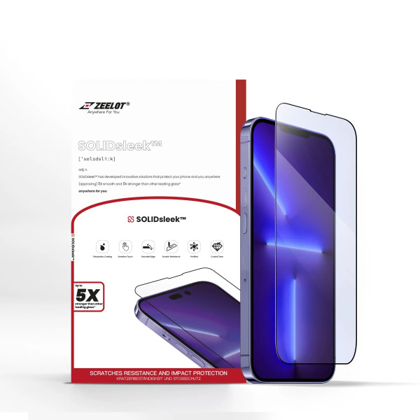 Cường lực chống ánh sáng xanh iPhone 14 Plus 13 Pro Max Zeelot Solidsleek