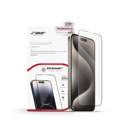 17542 - Cường lực iPhone 15 Pro Max Zeelot Solidsleek Retina Clear
