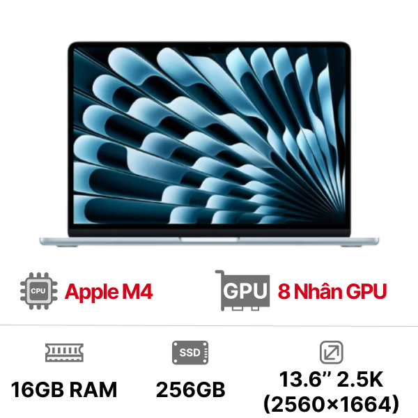 MacBook Air M4 13 inch 8GPU 10CPU 16GB 256GB - Chính Hãng VN
