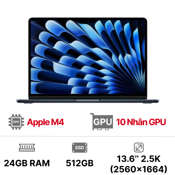 MacBook Air M4 13 inch 10GPU 10CPU 24GB 512GB - Chính Hãng VN
