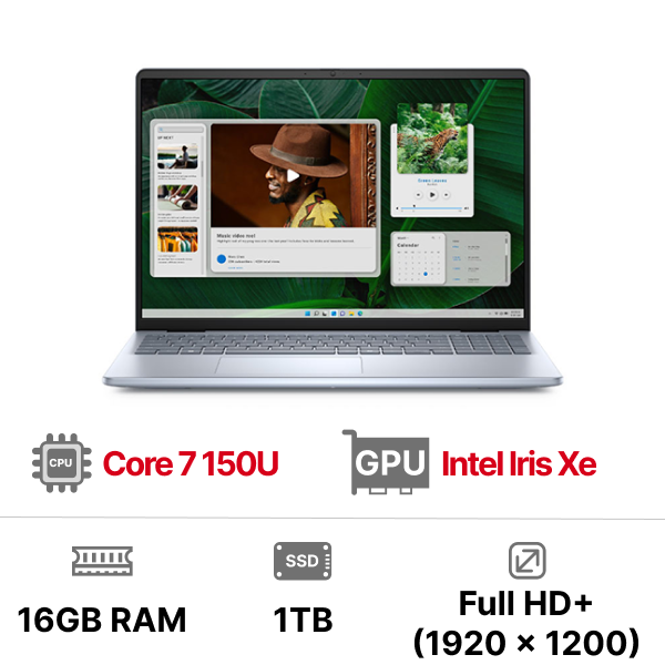 Laptop Dell Inspiron 16 5640 N5640-C7U161W11IBU Core 7 150U|16GB|1TB|16 FHD+|OB|Win11+Office