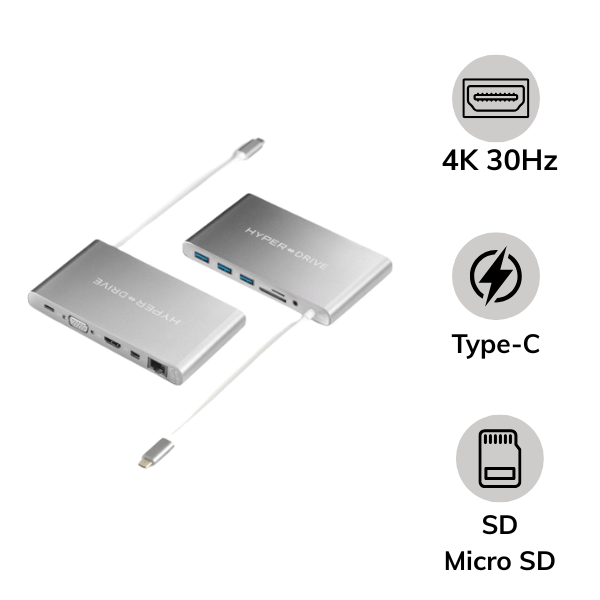 Hub chuyển đổi HyperDrive 11 in 1 Type-C Ultimate GN30
