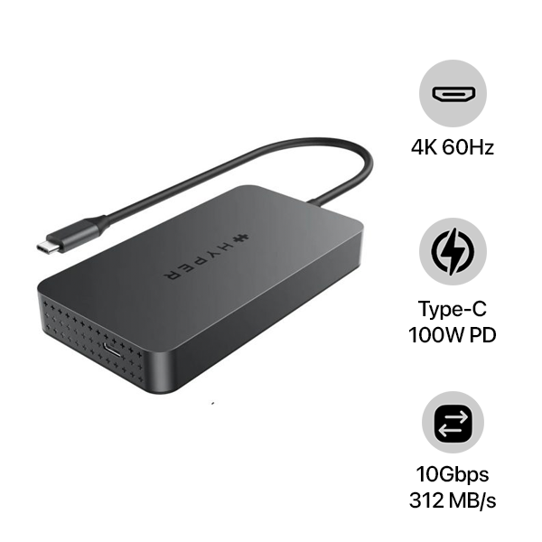 Hub chuyển đổi HyperDrive Next Dual 4K HDMI 7 in 1 Port Type-C HD7002GL