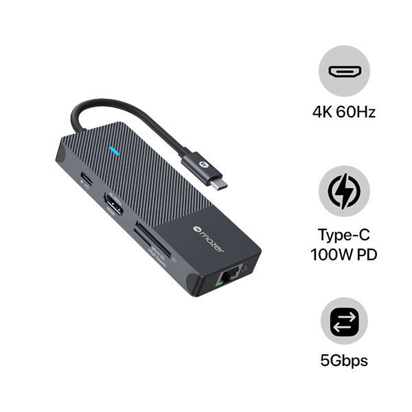 Hub chuyển đổi Mazer 8 in 1 Type-C Infinite.Multimedia Pro MULTI7007