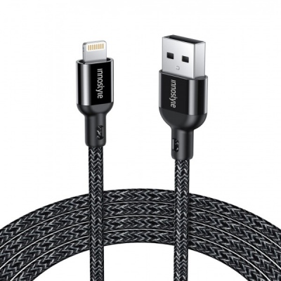 IAL150ALBLK - Cáp USB-A to Lightning Innostyle Powerflex MFi 1.5M 12W