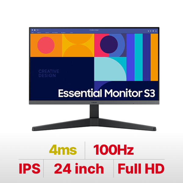 Màn hình máy tính LCD SAMSUNG S3 S33GC LS24C330GAEXXV 24 inches FHD 1920x1080 IPS 100Hz 4ms