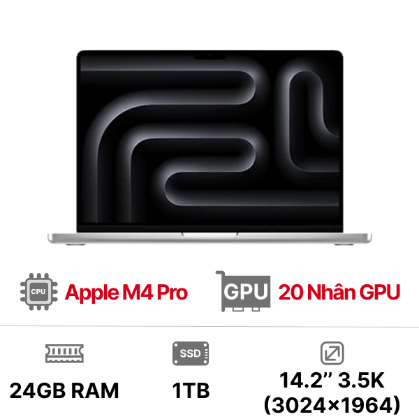 MacBook Pro M4 Pro 14 inch 20GPU 14CPU 24GB 1TB - Chính hãng VN